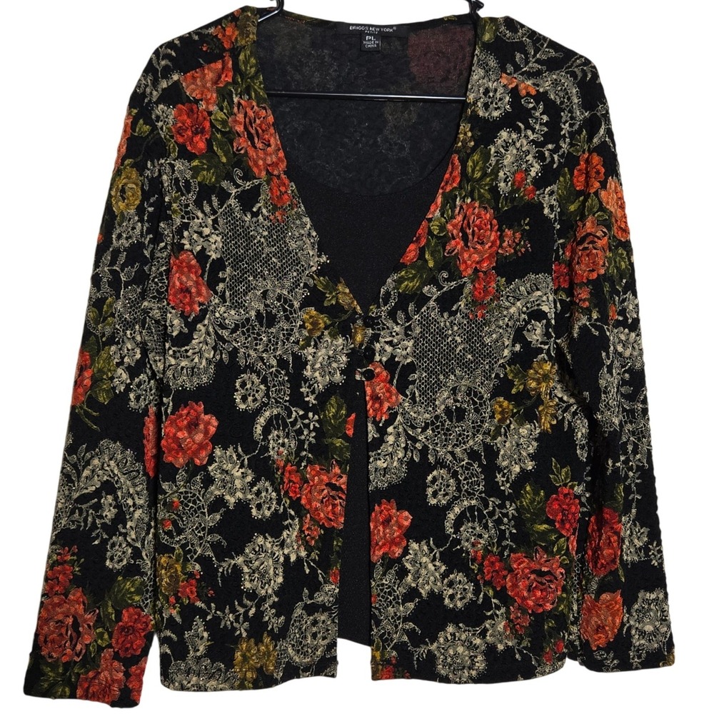 Briggs Floral Lace Layered Top PL Petite Large Cottage Romantic Whimsigoth Dark